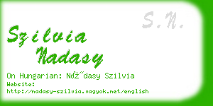szilvia nadasy business card